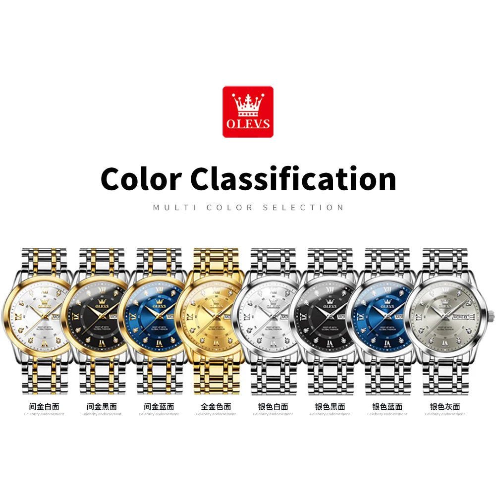 OLEVS Brand Fashion men's watches - Olevs - Embellish Gold Jewelry & Diamond