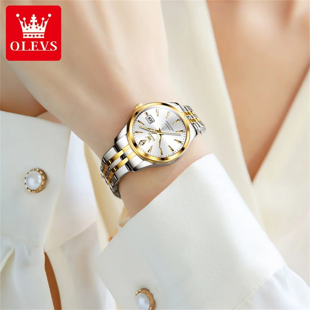 OLEVS Brand Fashion Quartz Watch Women - Olevs - Embellish Gold Jewelry & Diamond