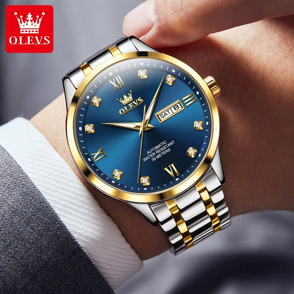 OLEVS Top Brand Men's Watches - Festive Collection - Embellish Gold Jewelry & Diamond
