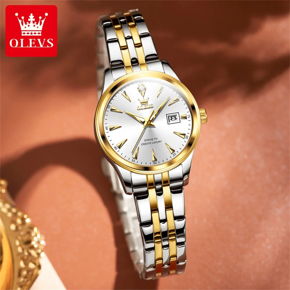 OLEVS Brand Fashion Quartz Watch Women - Olevs - Embellish Gold Jewelry & Diamond