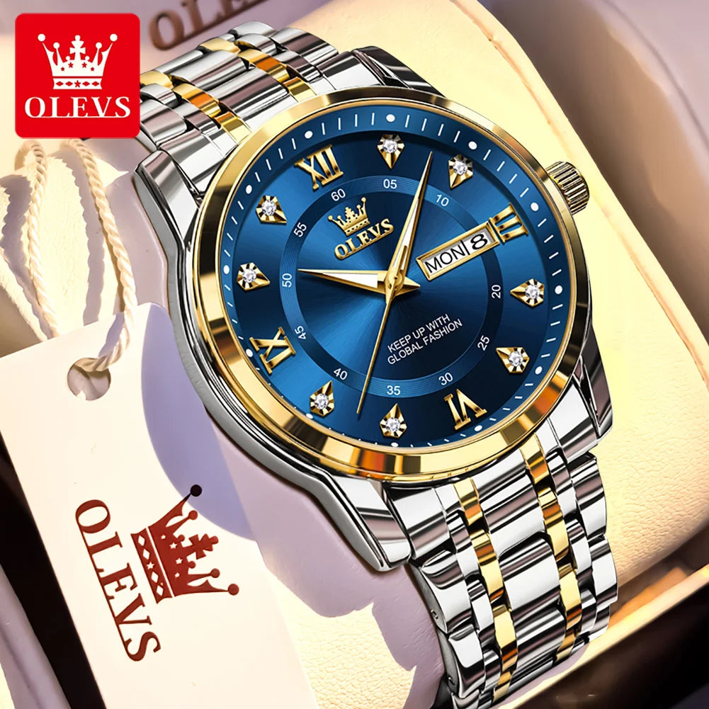 OLEVS Brand Fashion men's watches - Olevs - Embellish Gold Jewelry & Diamond