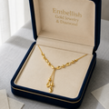 18k Gold 2 Hanging Ball Necklace