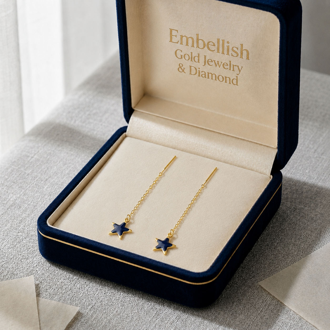 18k Black Star Tictac Earrings