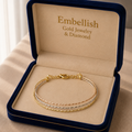 18k Gold 3 String Colored Bangle