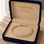 18k Gold 3 String Colored Bangle