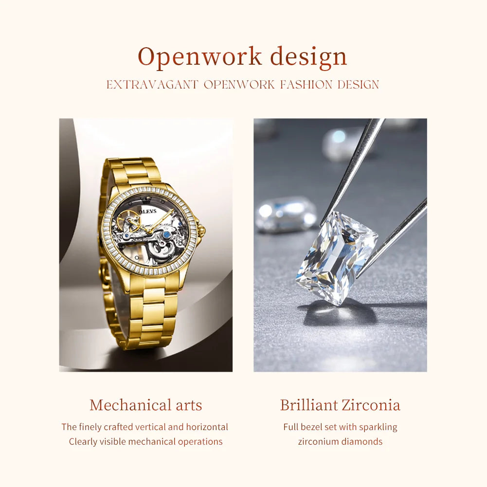 OLEVS 6699 Gold Watch for Women - Olevs - Embellish Gold Jewelry & Diamond