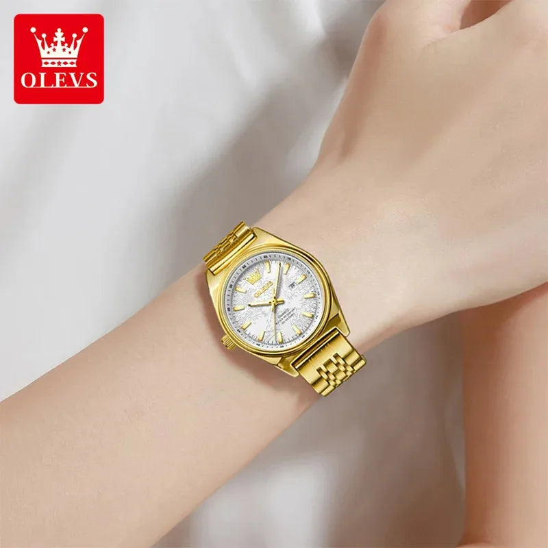 OLEVS New 3703 Watches Woman - Festive Collection - Embellish Gold Jewelry & Diamond