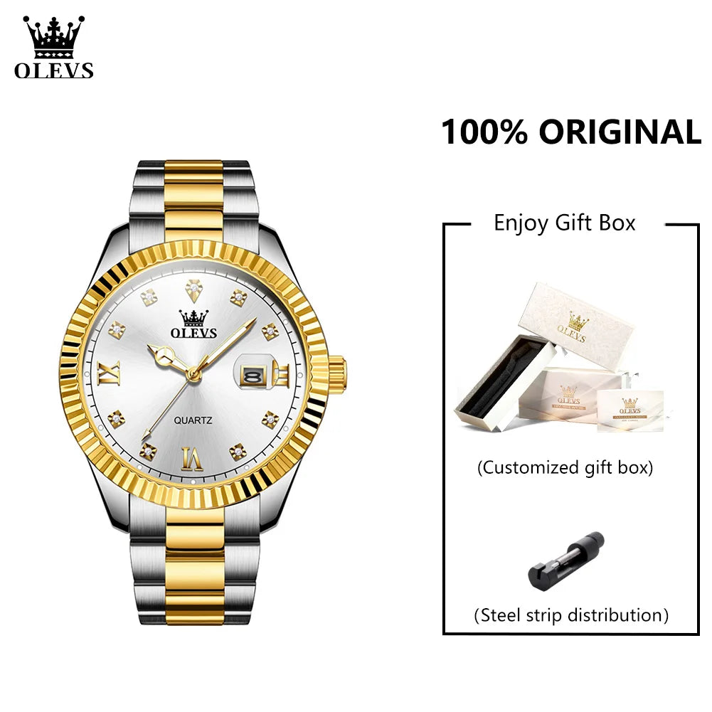 OLEVS 3623 Top Brand Quartz Man Watch - Olevs - Embellish Gold Jewelry & Diamond