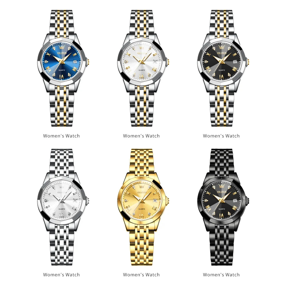 OLEVS Fashion Golden Watch for Women