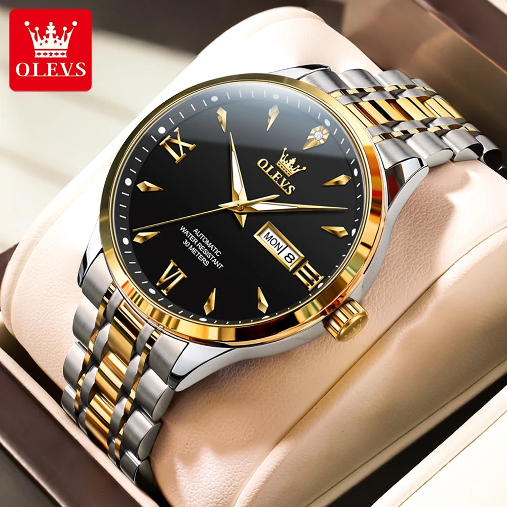 OLEVS 9956 Mens Watch - Festive Collection - Embellish Gold Jewelry & Diamond