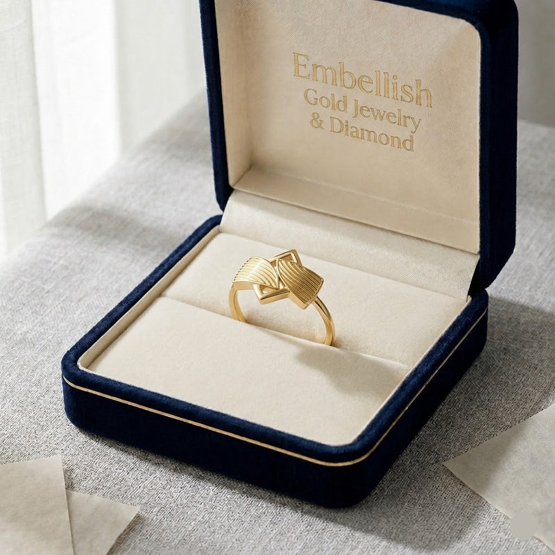 18k Gold Horn Inspired Ring - 18k Gold Ring - Embellish Gold Jewelry & Diamond