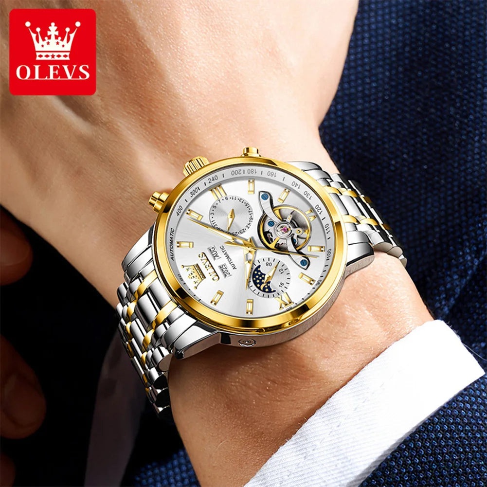 OLEVS Luxury Business Men's Watches - Festive Collection - Embellish Gold Jewelry & Diamond