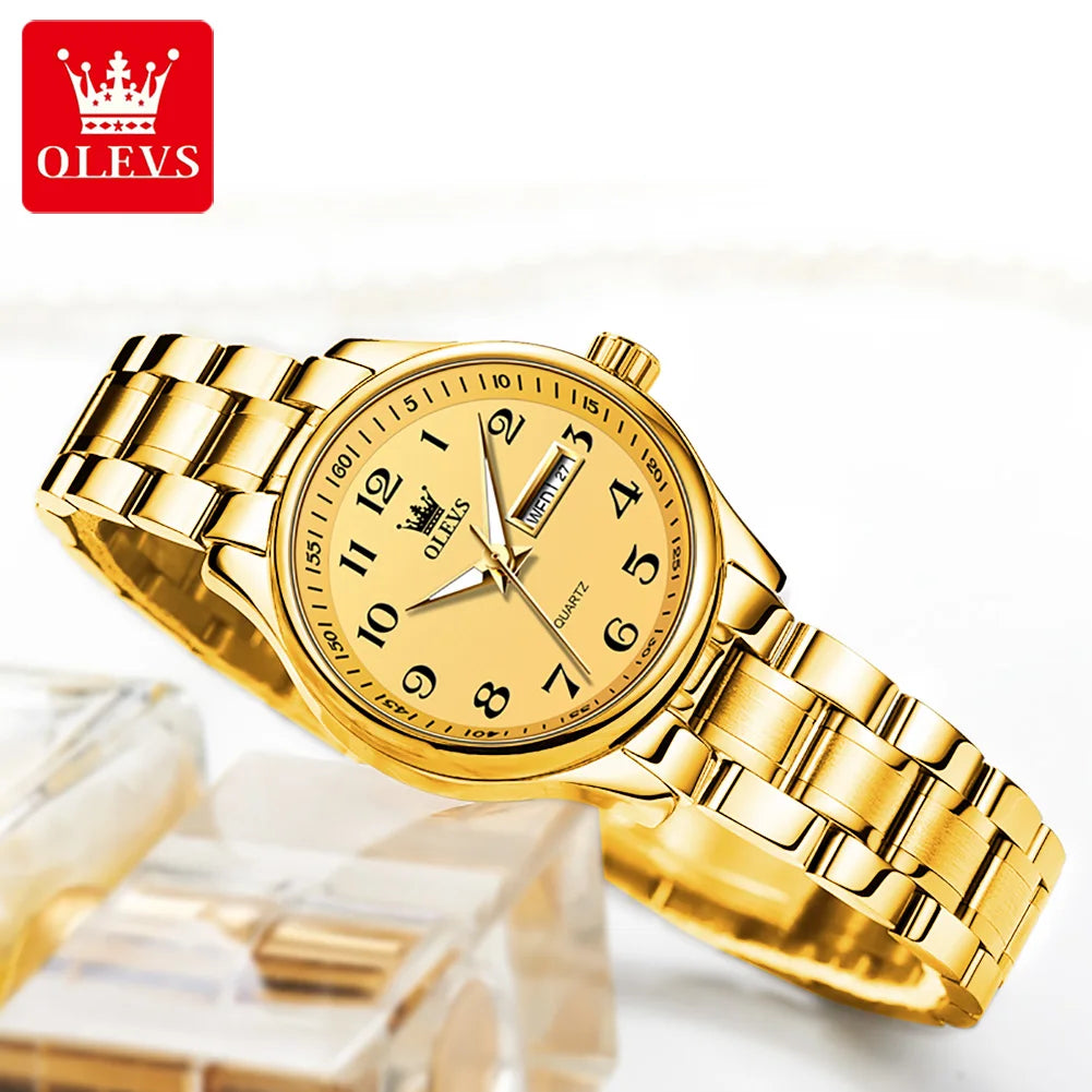 OLEVS Brand Luxury Gold Quartz Watch for Womens - Olevs - Embellish Gold Jewelry & Diamond