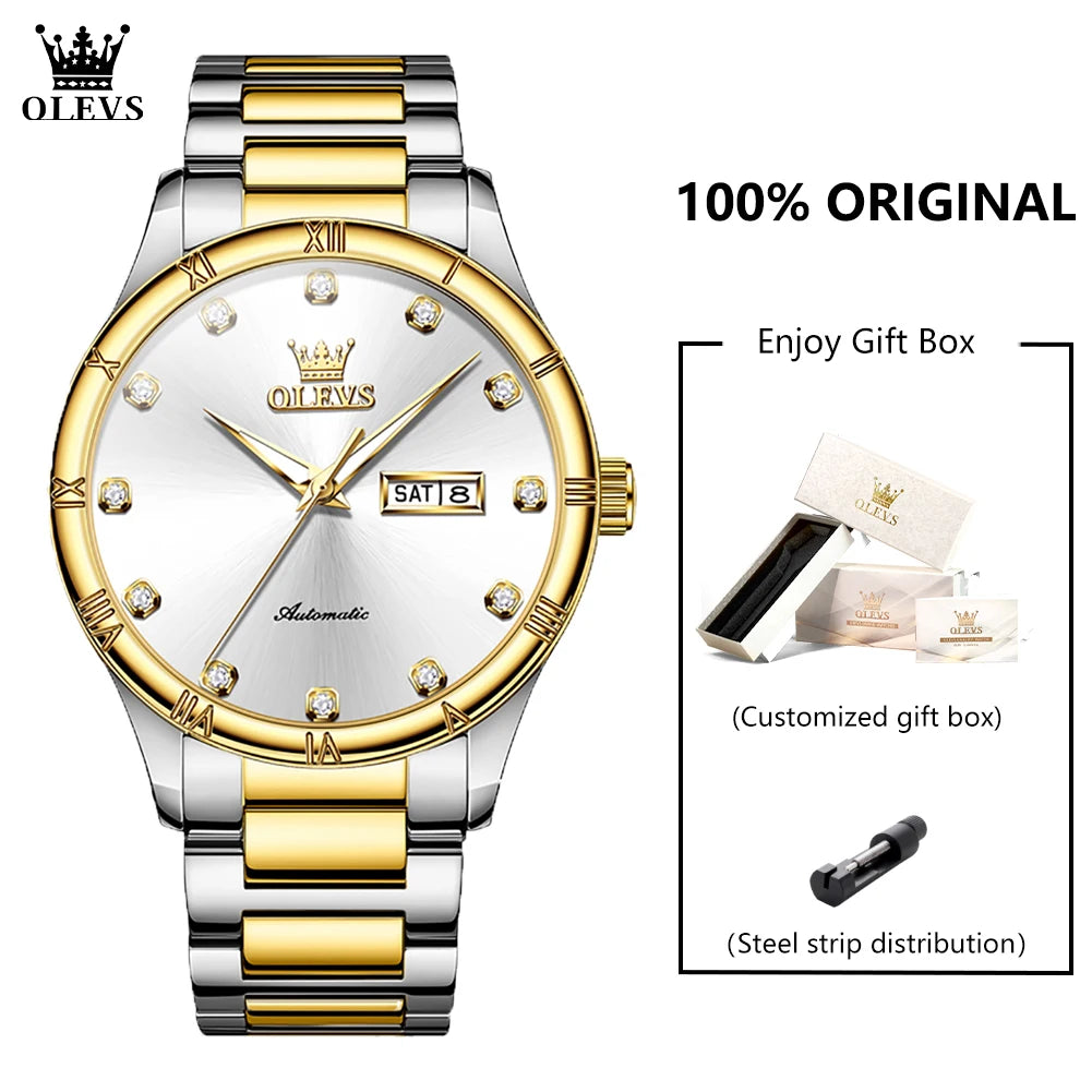 OLEVS 7030 Man Watch - Festive Collection - Embellish Gold Jewelry & Diamond