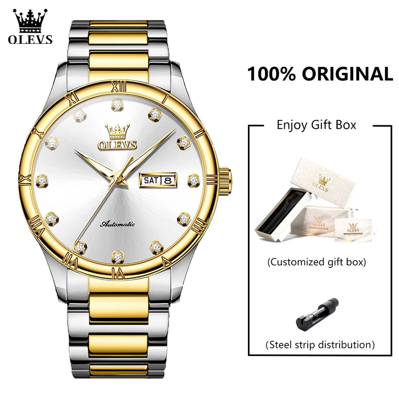 OLEVS 7030 Man Watch - مجموعة احتفالية - Embellish Gold Jewelry & Diamond