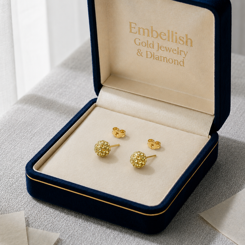 18k Gold Swarovski Multi Color Earrings - 18k Gold Earrings - Embellish Gold