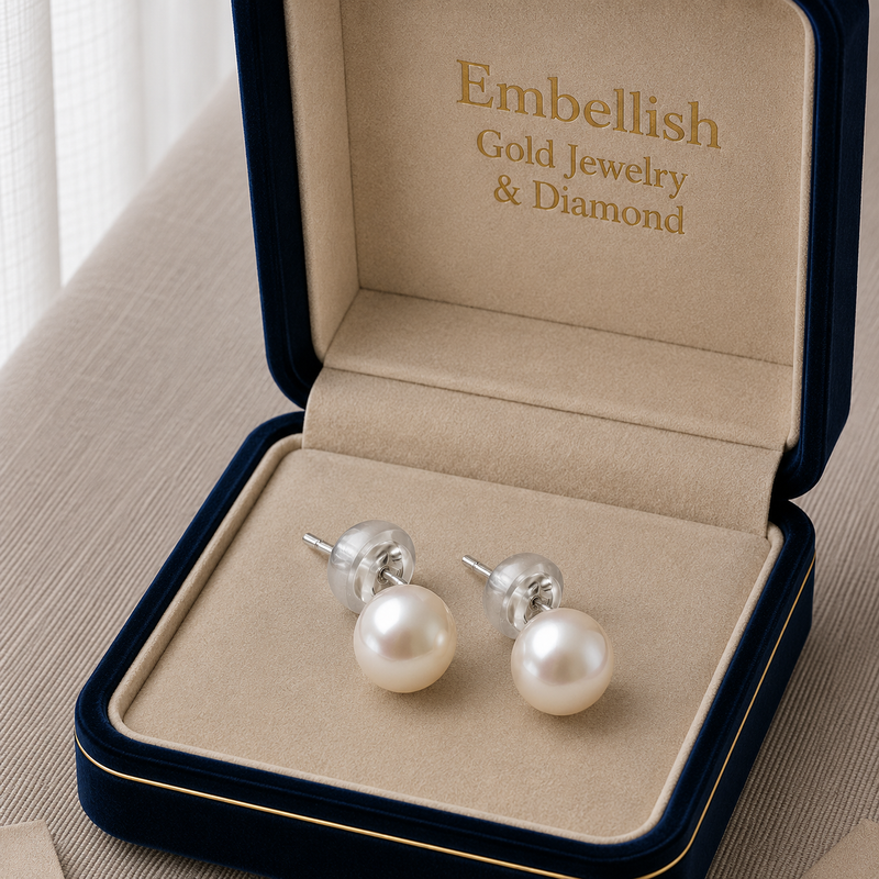 925 Original Pearl Silver Earrings Pink - 925 Silver Earrings - Embellish Gold Jewelry & Diamond