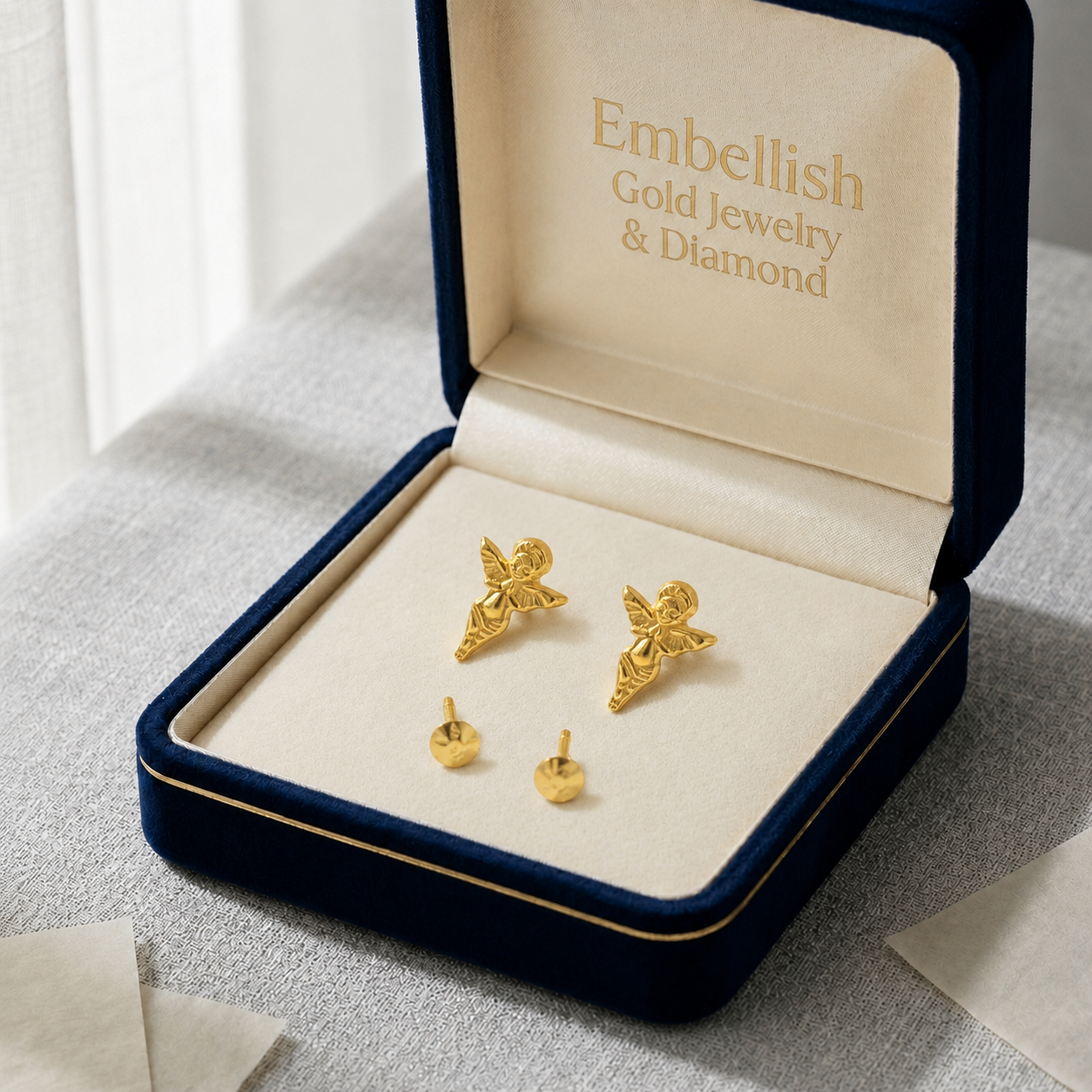 18K Real Gold Jesus Earrings - 18k Gold Earrings - Embellish Gold