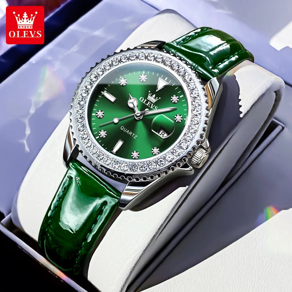 OLEVS Luxury Brand Quartz Watch for Women - Olevs - Embellish Gold Jewelry & Diamond