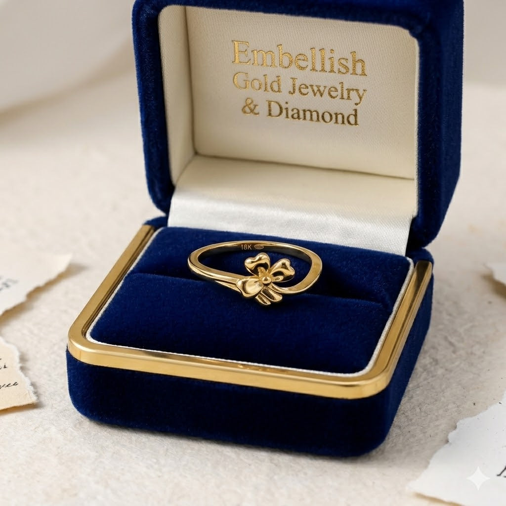 18k Gold Three Petal Ring