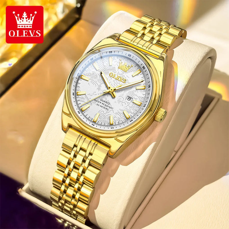 OLEVS Brand Luxury Gold Watch For Woman - Olevs - Embellish Gold Jewelry & Diamond