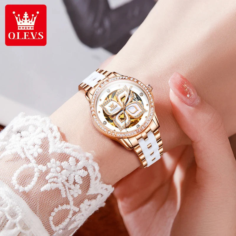 OLEVS Elegant Fashion Women's Watches - Festive Collection - Embellish Gold Jewelry & Diamond