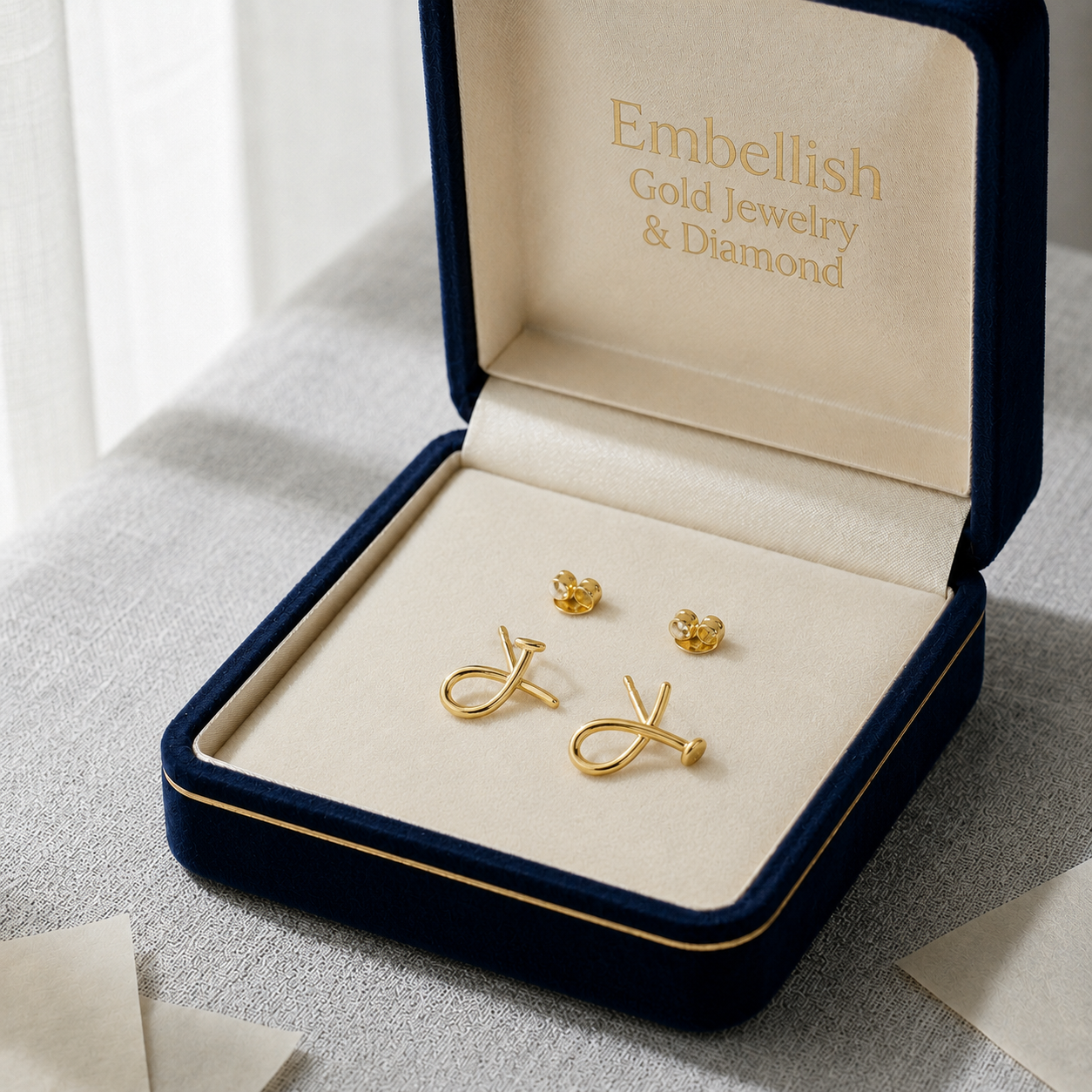 18k Gold Nail Stud Earrings