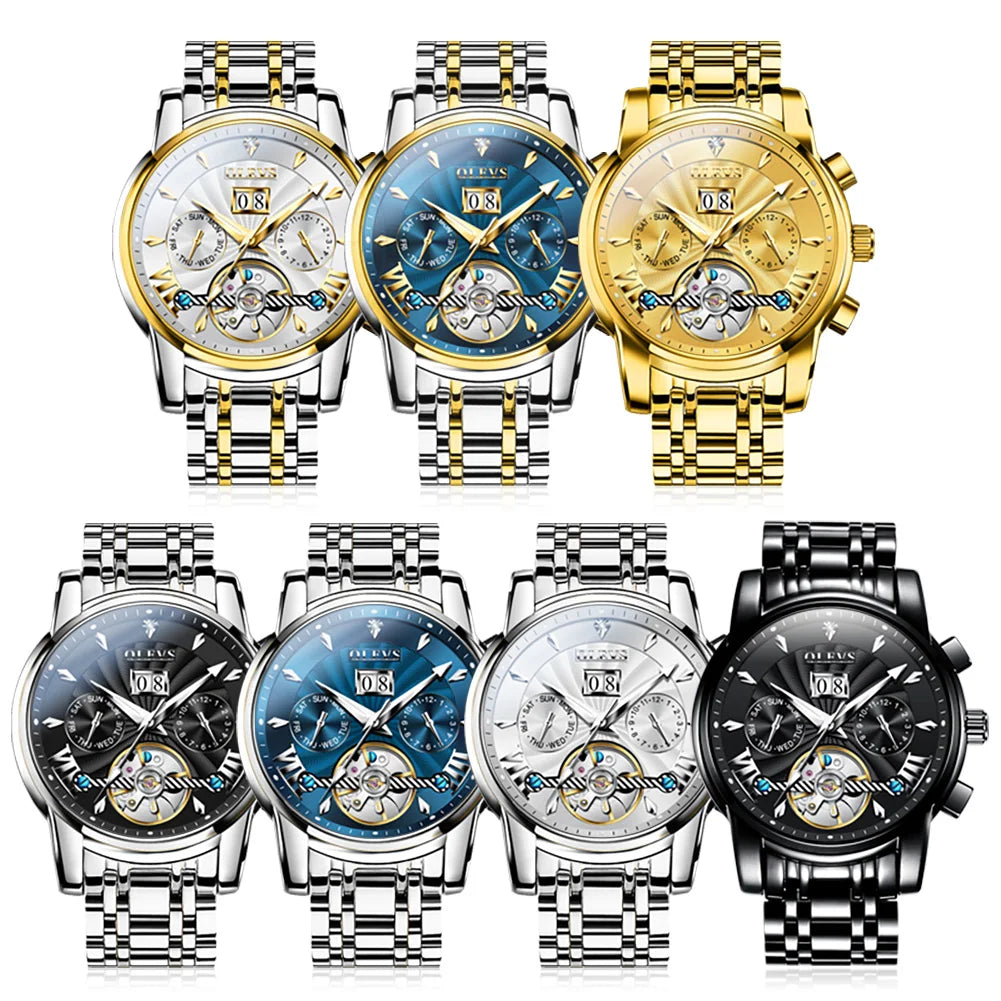 OLEVS Men Watches - Festive Collection - Embellish Gold Jewelry & Diamond