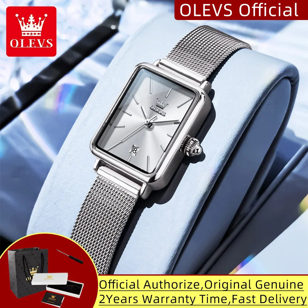 OLEVS 3692 Quartz Wristwatch Gifts Fashion Vintage Square Ultra Thin Ladies Watches - Olevs - Embellish Gold Jewelry & Diamond