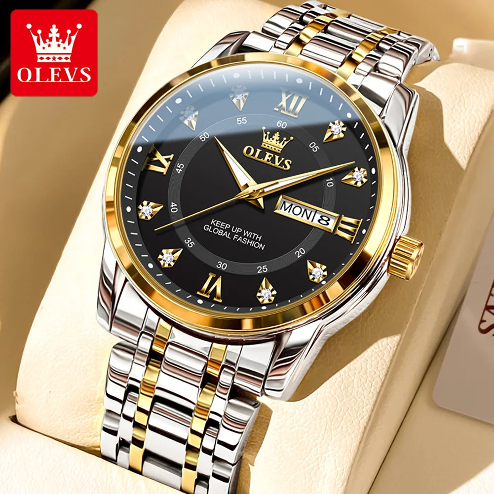 OLEVS Brand Fashion men's watches - Olevs - Embellish Gold Jewelry & Diamond