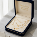 18k Gold 3 Layer Heart Ball Necklace