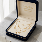 18k Gold 3 Layer Heart Ball Necklace