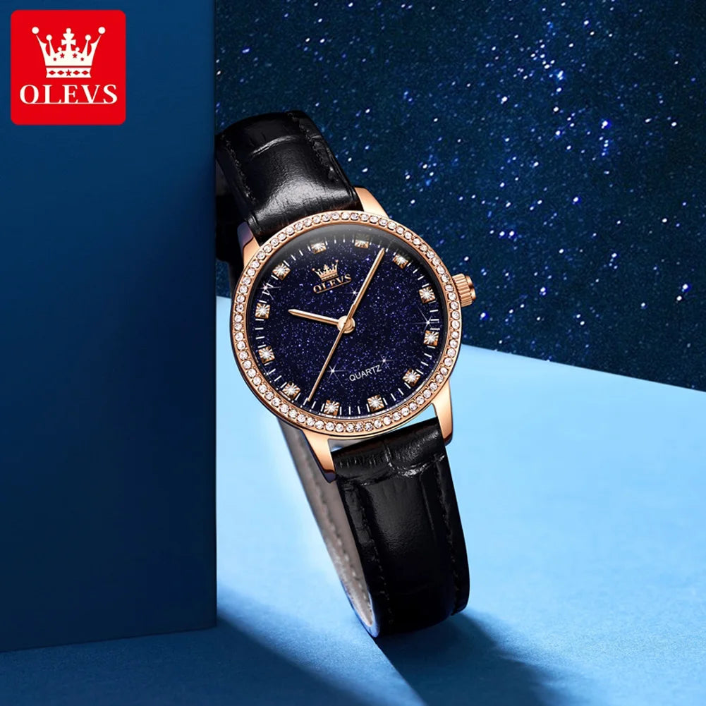 OLEVS Brand Fashion Starry Sky Quartz Watch for Women - Olevs - Embellish Gold Jewelry & Diamond