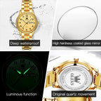 OLEVS Brand Luxury Gold Quartz Watch for Womens