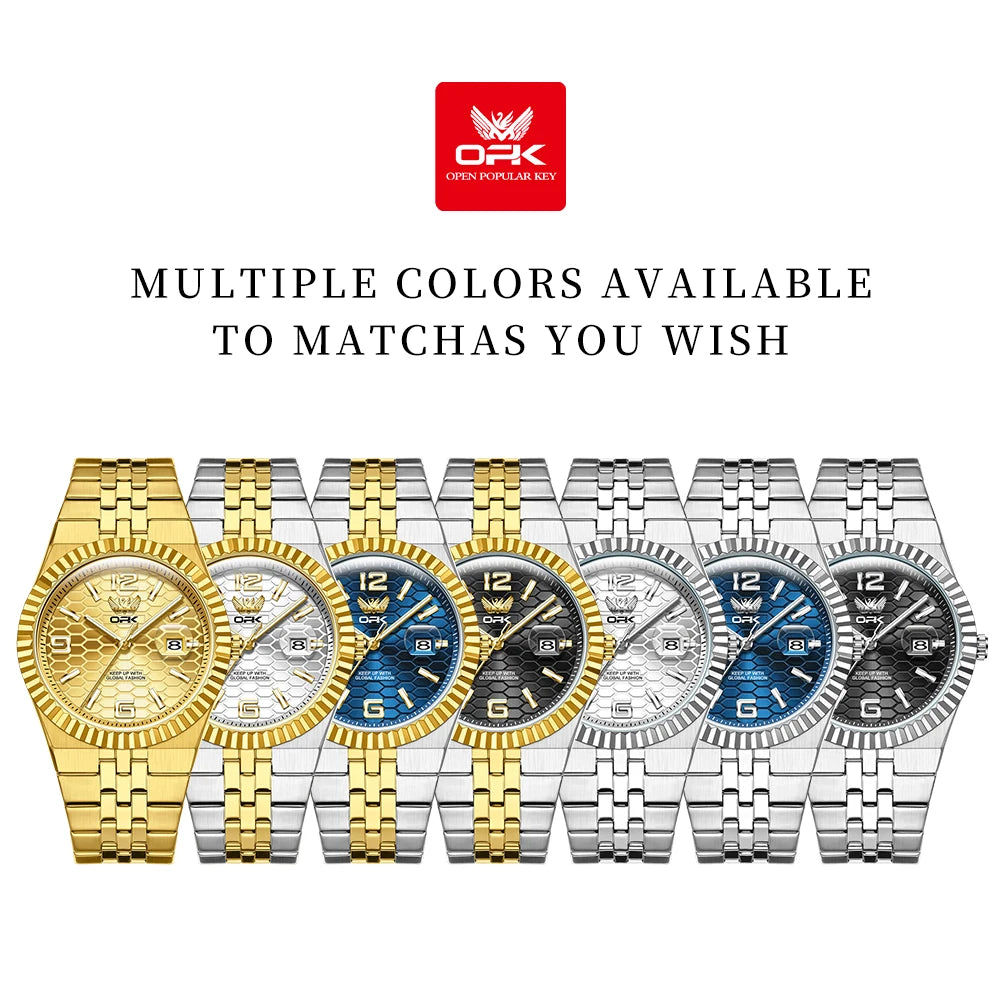 OPK 8186 Business Men's Watch - Olevs - Embellish Gold Jewelry & Diamond