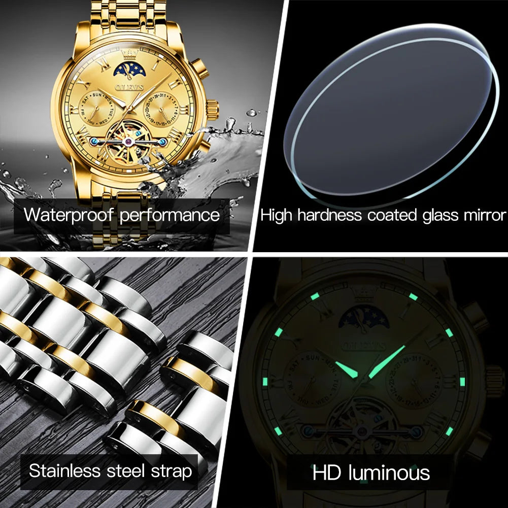OLEVS 6617 Men's Classic Mechanical Watch - Olevs - Embellish Gold Jewelry & Diamond