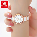OLEVS 5877 Luxury Stainless Steel Watch for Women