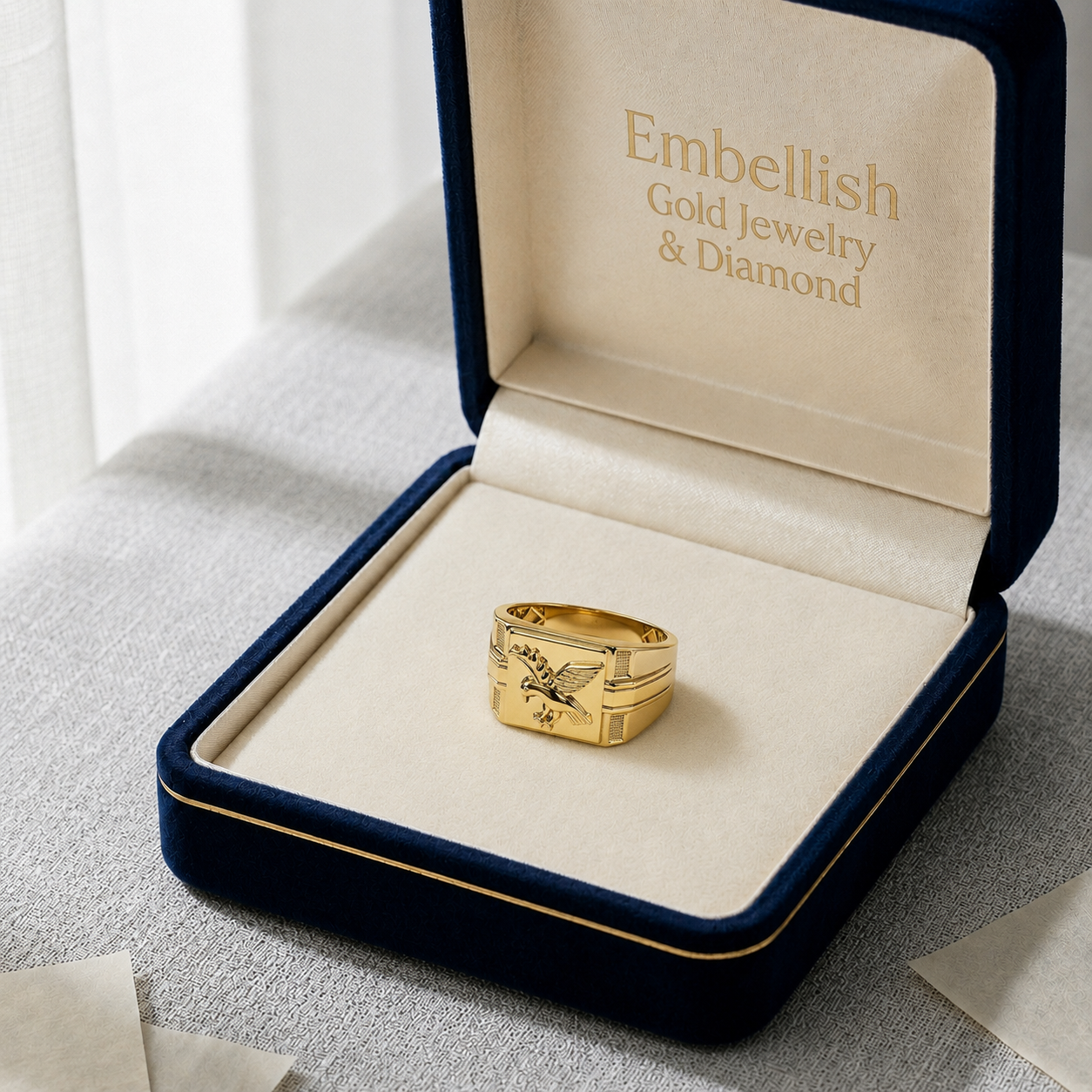 18k Gold Eagle Power Ring - ad collection - Embellish Gold Jewelry & Diamond