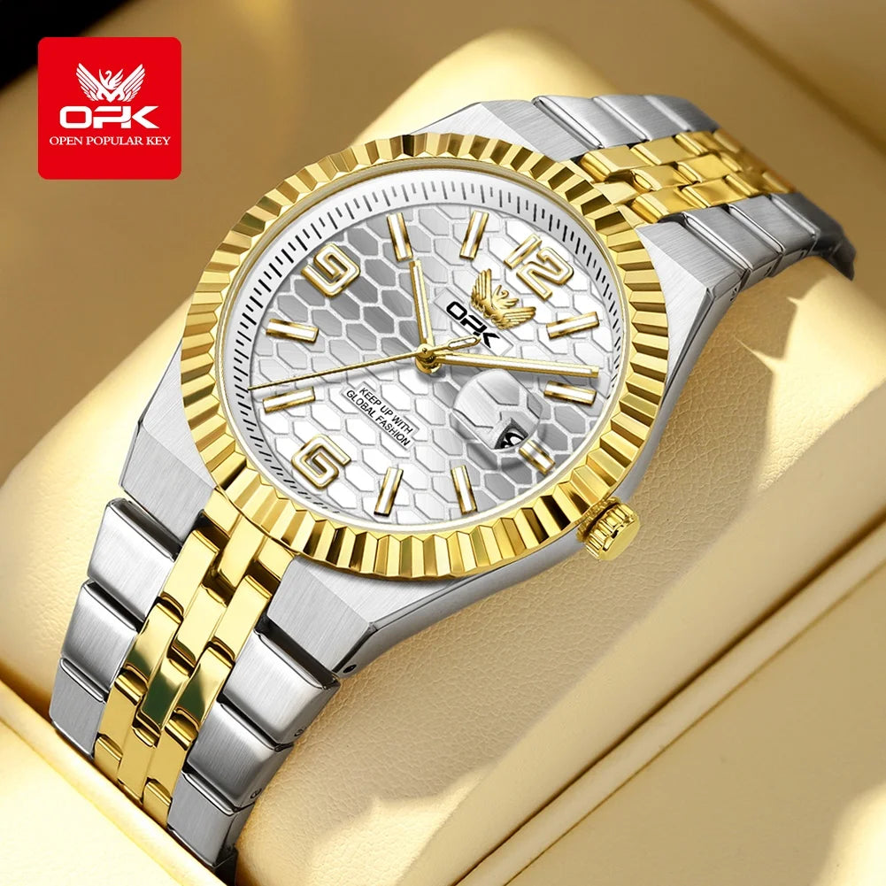 OPK 8186 Business Men's Watch - Olevs - Embellish Gold Jewelry & Diamond