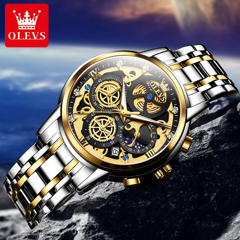 OLEVS 9947 Stainless Steel Men's Watch - Olevs - Embellish Gold Jewelry & Diamond