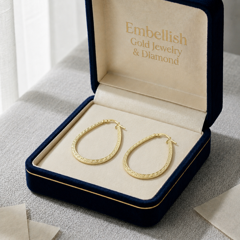 18k Gold Maze Loop Earrings - 18k Gold Earrings - Embellish Gold
