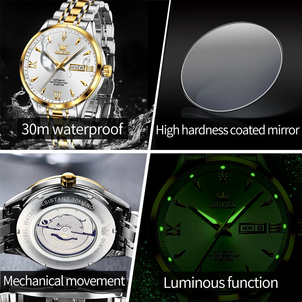 OLEVS Men Watches - Festive Collection - Embellish Gold Jewelry & Diamond