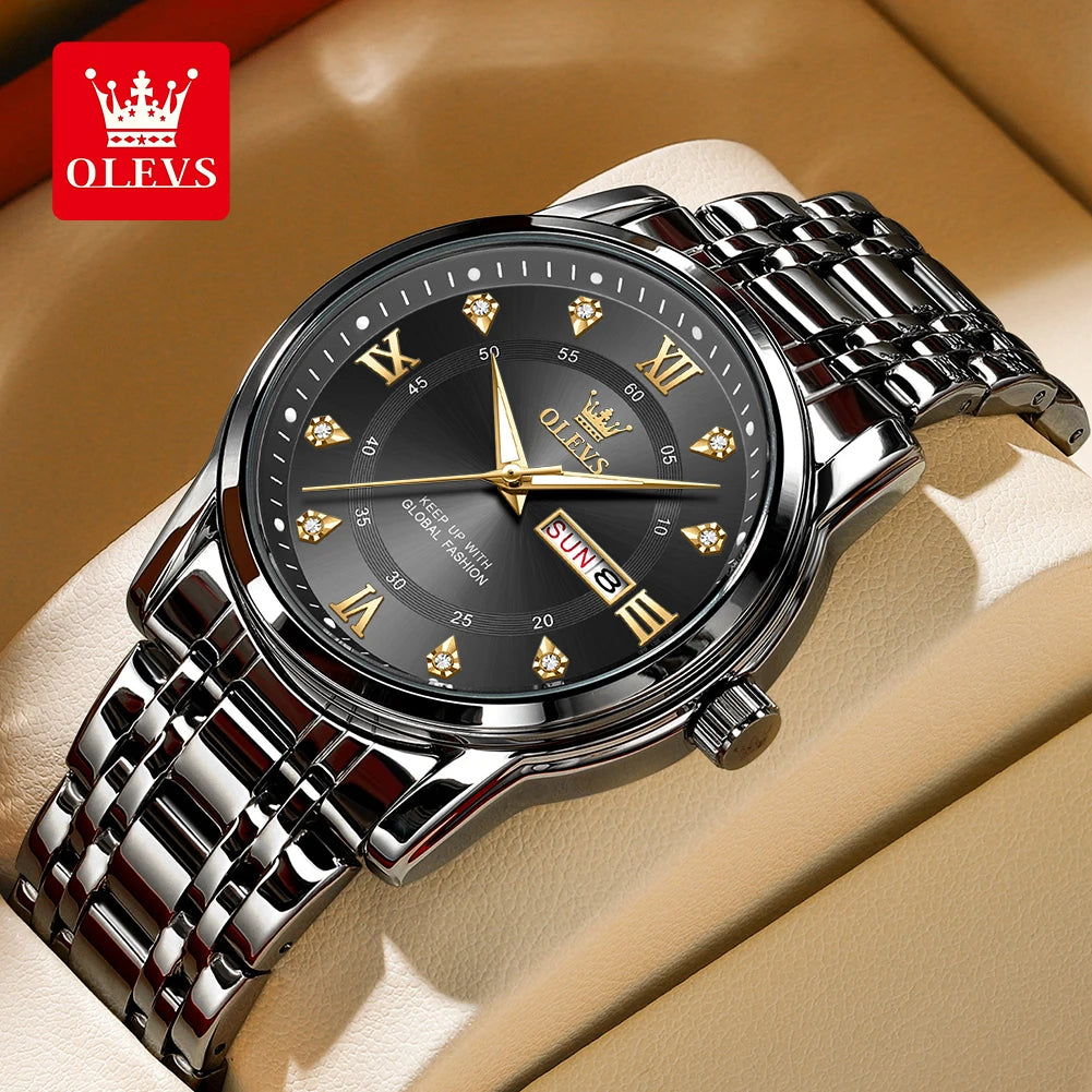 OLEVS Brand Fashion men's watches - Olevs - Embellish Gold Jewelry & Diamond