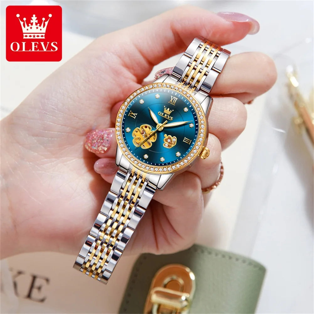 OLEVS 6706 New Women's Watch - Festive Collection - Embellish Gold Jewelry & Diamond