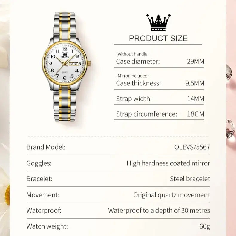 OLEVS 5567 Women Watch - Olevs - Embellish Gold Jewelry & Diamond