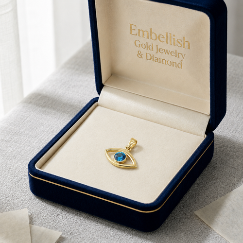 18k Gold Evil Eye 2 Pendants