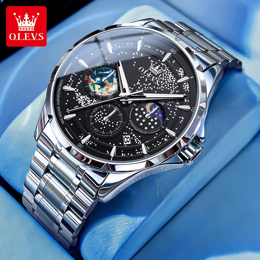 OELVS 5538 Steel Strap Men's Watch - Olevs - Embellish Gold Jewelry & Diamond