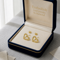 18K Real Gold Heart with Holes Earrings