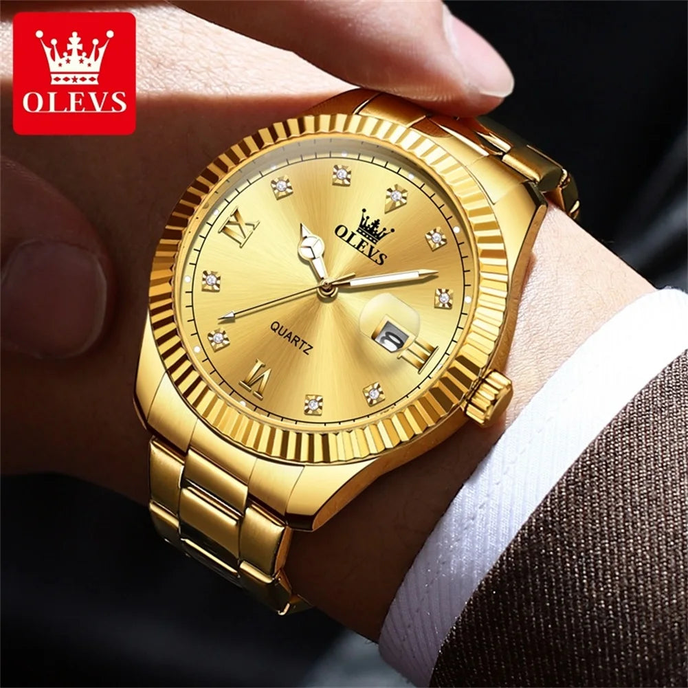 OLEVS Brand Men's Watch - Olevs - Embellish Gold Jewelry & Diamond