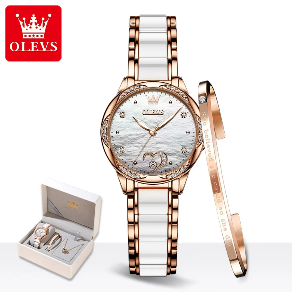 OLEVS Elegant Fashion Women's Watches - Festive Collection - Embellish Gold Jewelry & Diamond